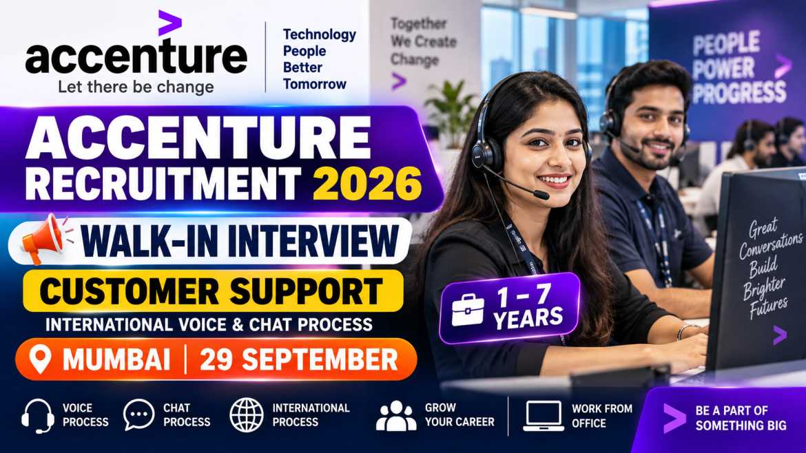 Accenture Recruitment 2026 – Customer Support Walk-in Mumbai