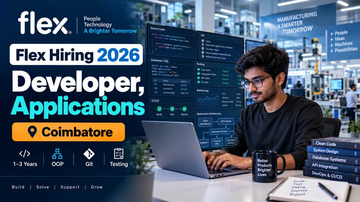 Flex Hiring 2026 – Developer, Applications in Coimbatore | 1–3 Years