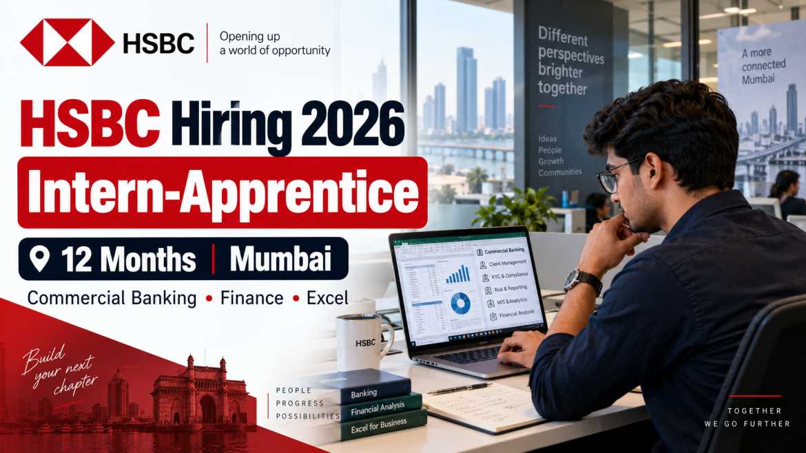 HSBC Apprentice Jobs 2026 in Mumbai – 12 Month Internship